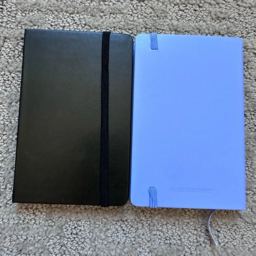 Moleskine Black and Light Blue (lavender)  192pg Ruled Pocket Notebook